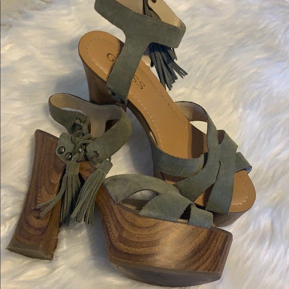 Guess Shoes - Guess Sage Green Platform Shoes